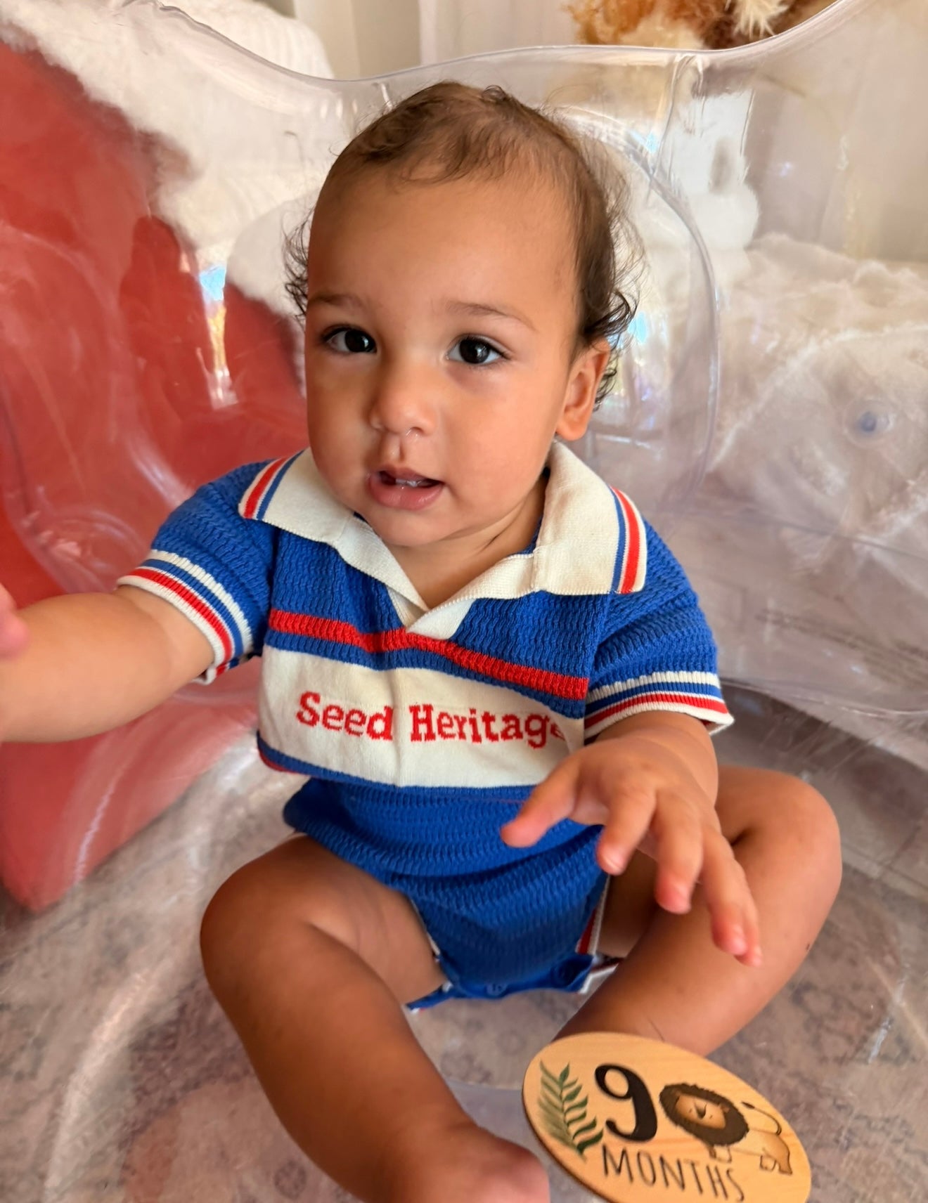 Seed Heritage Knit Romper Blue Size 1