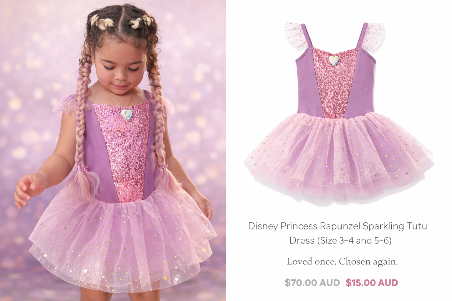 Disney Princess Rapunzel Sparkling Tutu Dress
