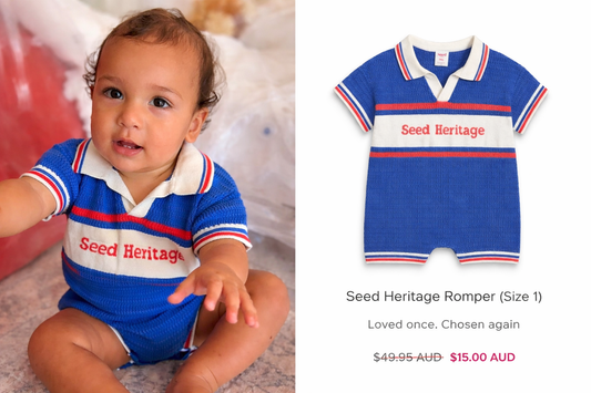 Seed Heritage Knit Romper Blue Size 1