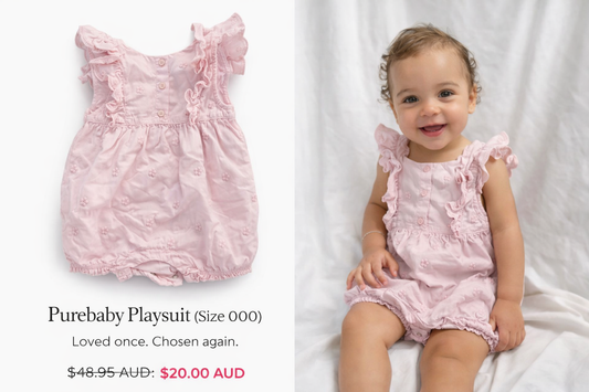 Purebaby playsuit size 000