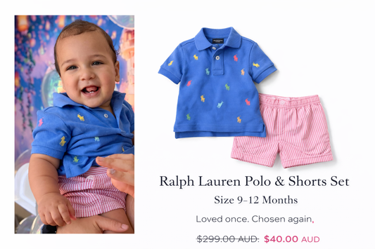 Ralph Lauren Polo & Shorts Set – Size 9–12 Months
